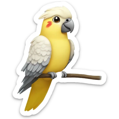 Lutino cockatiel parrot sticker