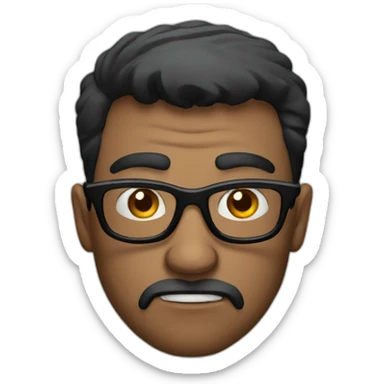 Angry men with full black glasses sticker