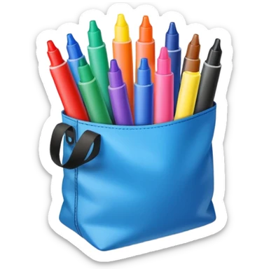 A bag of many color acrylic markers sticker