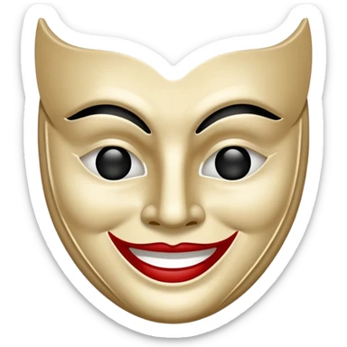 Theatre mask (smiling+tragedy) sticker