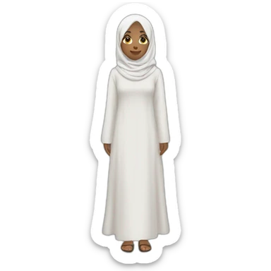 white abaya hijabi girl sticker