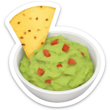 Bowl of guacamole and tortilla chips sticker
