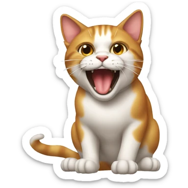 Gato enojado sacando la lengua sticker