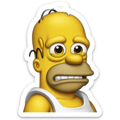 homer simpson drool sticker