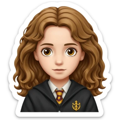 Hermione Granger with wavy hair  sticker