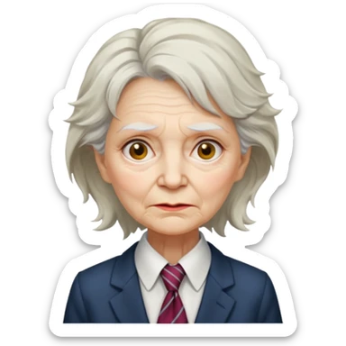 Very old women with Necktie.more smudges on face, different hair style. sticker