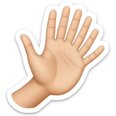 Makes the hand lower and facing upwards  sticker