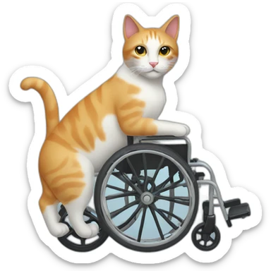 Cat wheelchair sticker