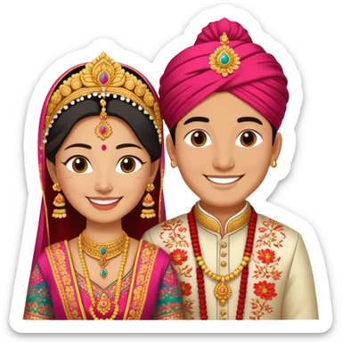 nepali bride and groom sticker