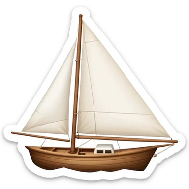sailboat with visible rudder and white sails sticker