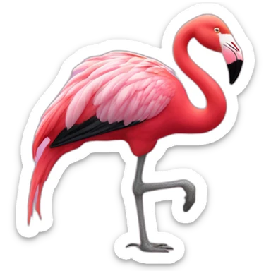 Flamant rose sur éléphant sticker
