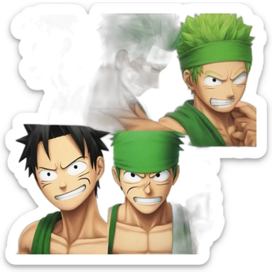 Luffy and zoro sticker