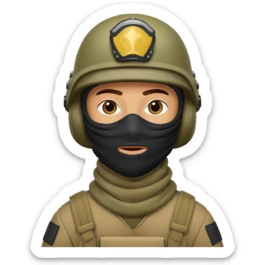 
Iraqi man soldier in helmet and balaclava sticker