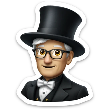 Tim Cook dressed as a magician with a top hat  sticker