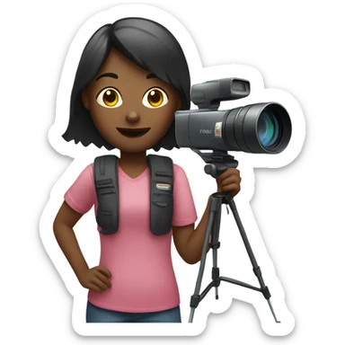 girl with video camera sticker