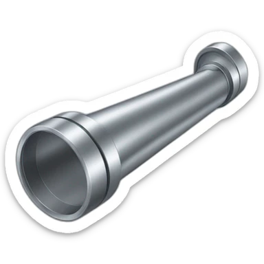 Metal Cylindrical metal measuring device with a flared top that is smaller than the flared bottom  sticker