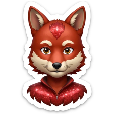 glitter red wolf boy apex predator sticker