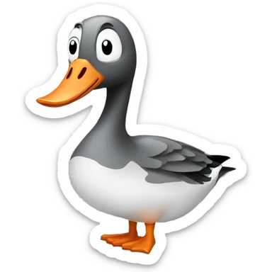 Goose with a knife sticker