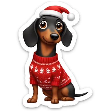 Sausage dog in Christmas jumper  sticker