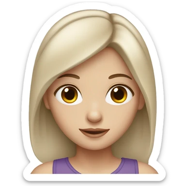 Girl with brown eyes,brown hair and white skin sticker