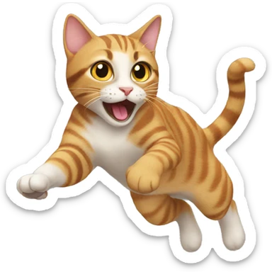 Cat jumping sticker