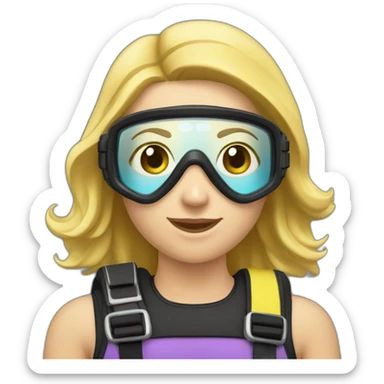 Caucasian female diver sticker