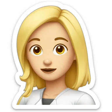 thinking girl about what profession to choose sticker