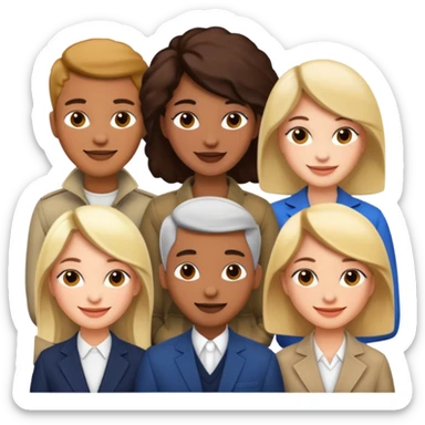 A group of 8 designers and one manager sticker