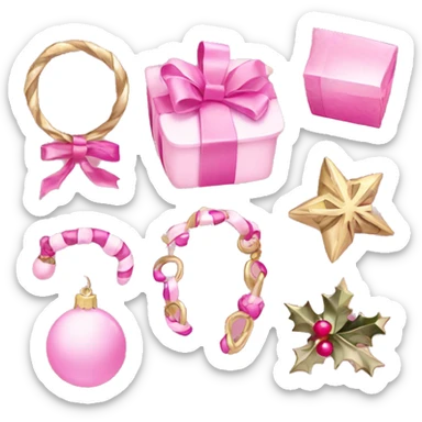 pink christmas accessories  sticker