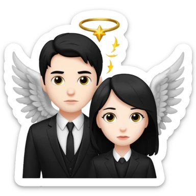 Me as a fallen angel and my soulmate Toby  sticker