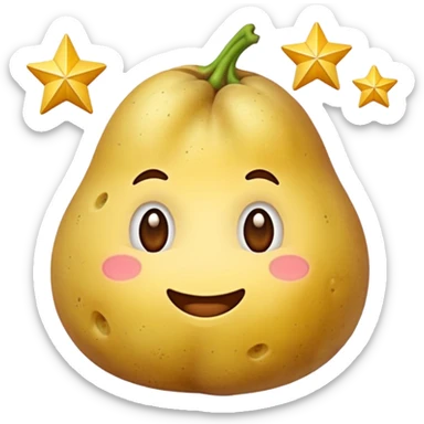 Patate mignon avec des étoiles  sticker