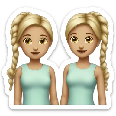 Twin girls sticker
