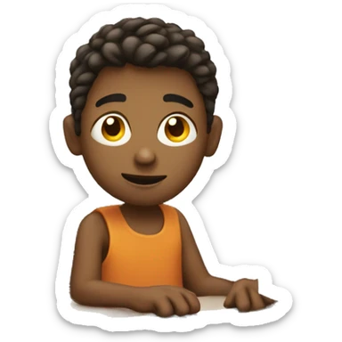 boy with computer sticker