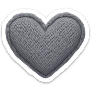 Grey knitted heart sticker