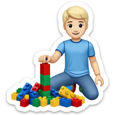 boys playing with legos full body sticker