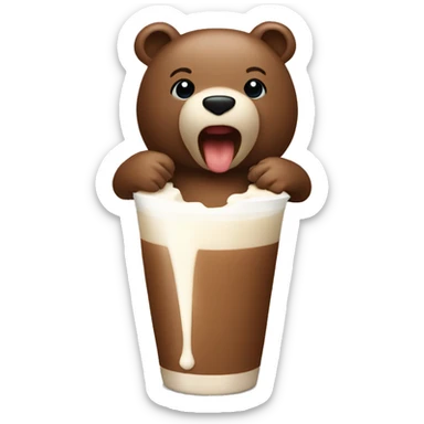 Mocha bear kissing milk sticker
