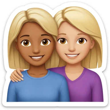 Maman brune et fille blonde sticker