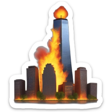 world-trade-center-on-fire sticker