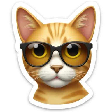 Cat with sunglasses sticker