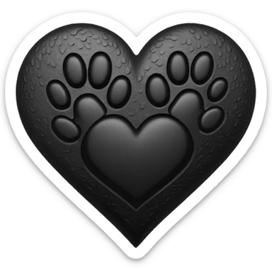 paw print in the shape of a heart sticker