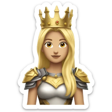 Blond Valkyrie full body with crown sticker