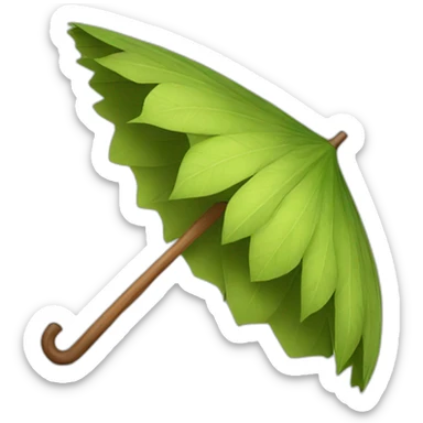 Wooden leaf umbrella sticker