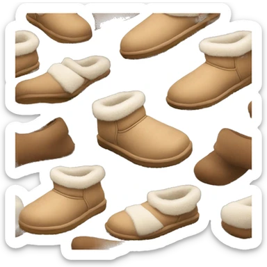 cozy  ugg slippers brown with fuzzy lining sticker