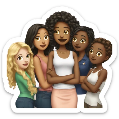 Five white best girlfriends  sticker