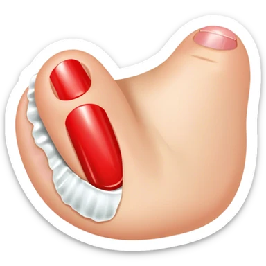 Toenail nail polish with fungus sticker
