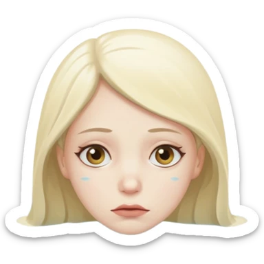 a lonely woman swimming, sad expression sticker