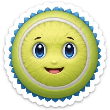 full blue tennis ball sticker