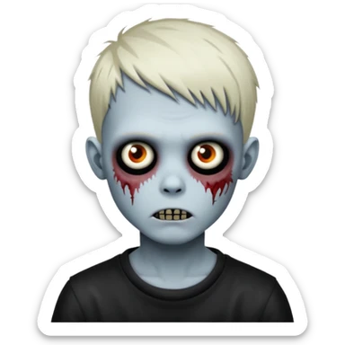 Zombie boy with emo pixie style hair cut sticker