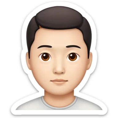 china men photorealistic sticker