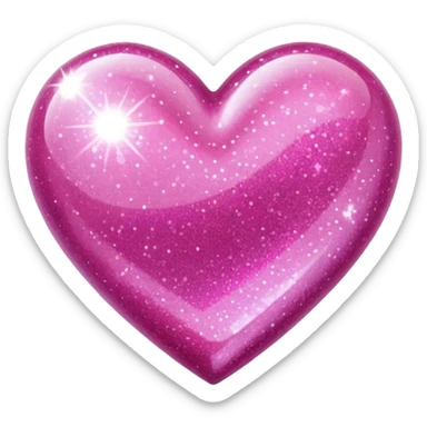 pink glitter heart sticker